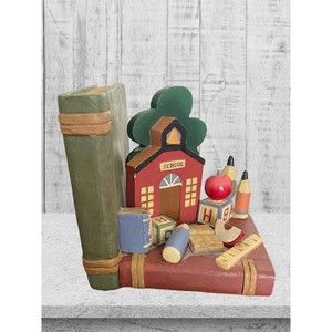 School Theme Single Bookend Kids Schoolroom Decor 1 Bookend 4.5" x 4.5" …